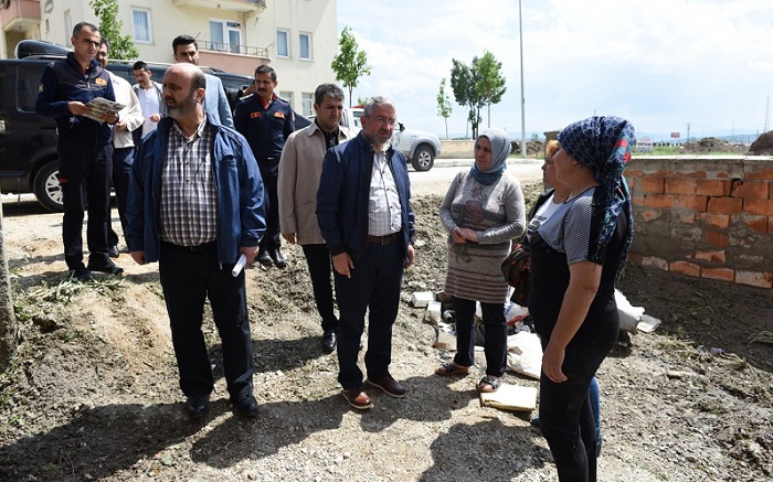 BAŞKAN’DAN AFET MAĞDURLARINA ZİYARET