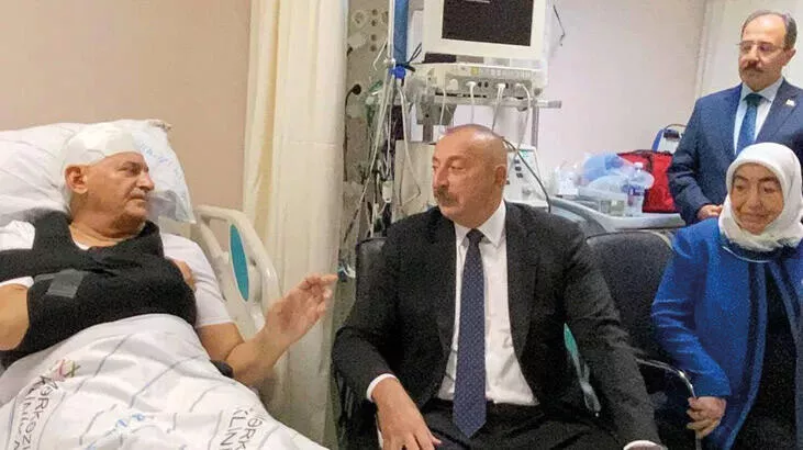 Aliyev’den Binali Yıldırım’a geçmiş olsun ziyaretinde bulundu.